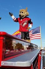 Mascot on PAAC fire truck